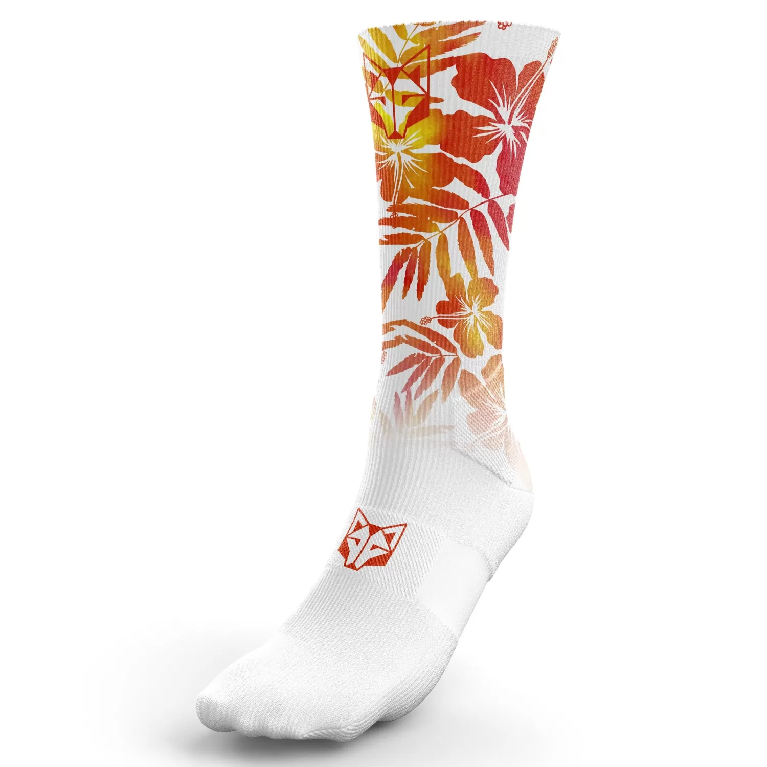 OTSO Funny Socks | Funny Socks>Funny Socks High Cut - Floral Orange