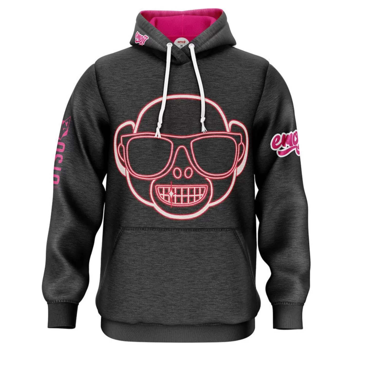 OTSO Hoodies>Hoodie - Emoji Monkey Neon