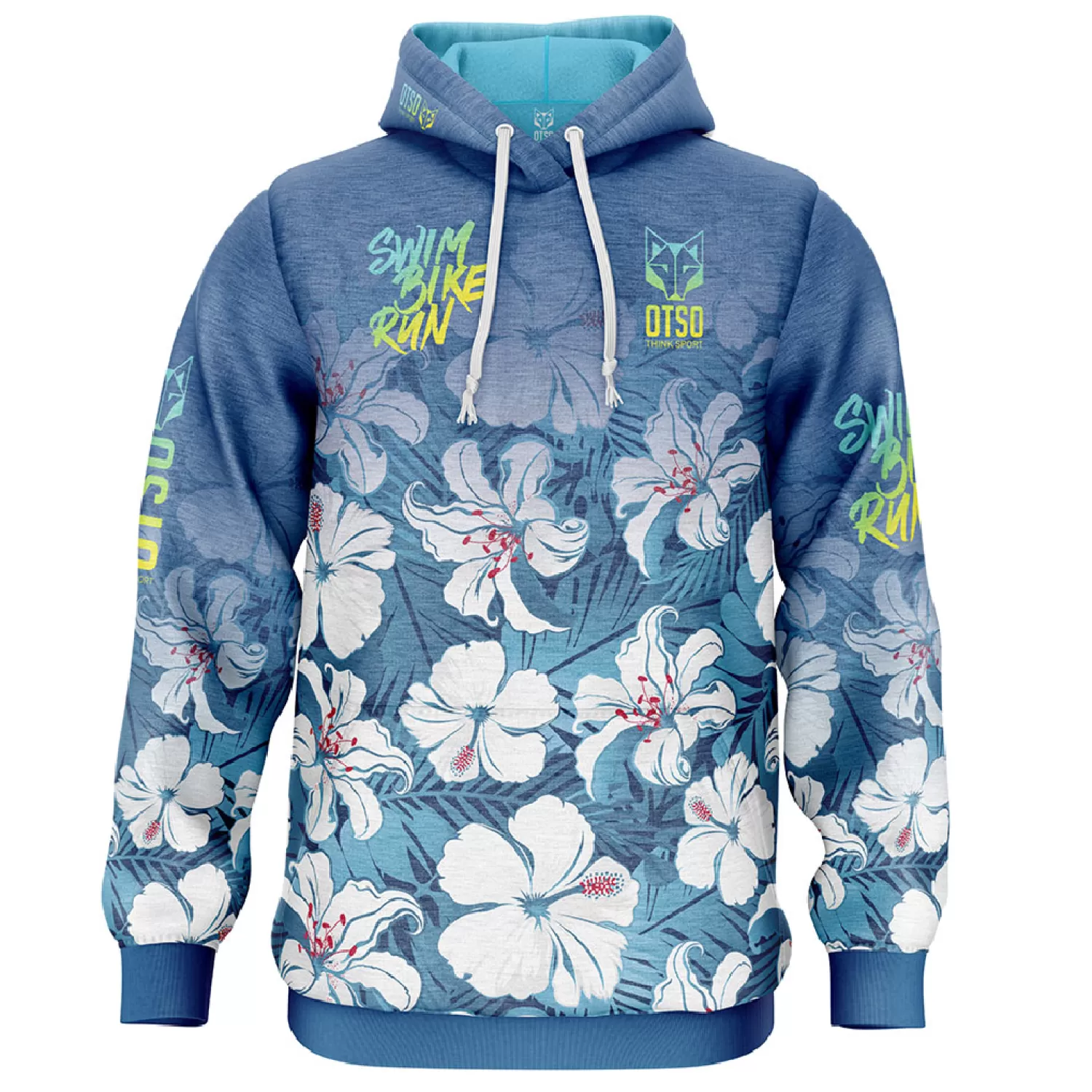 OTSO Hoodies>Hoodie - Swim Bike Run Flower