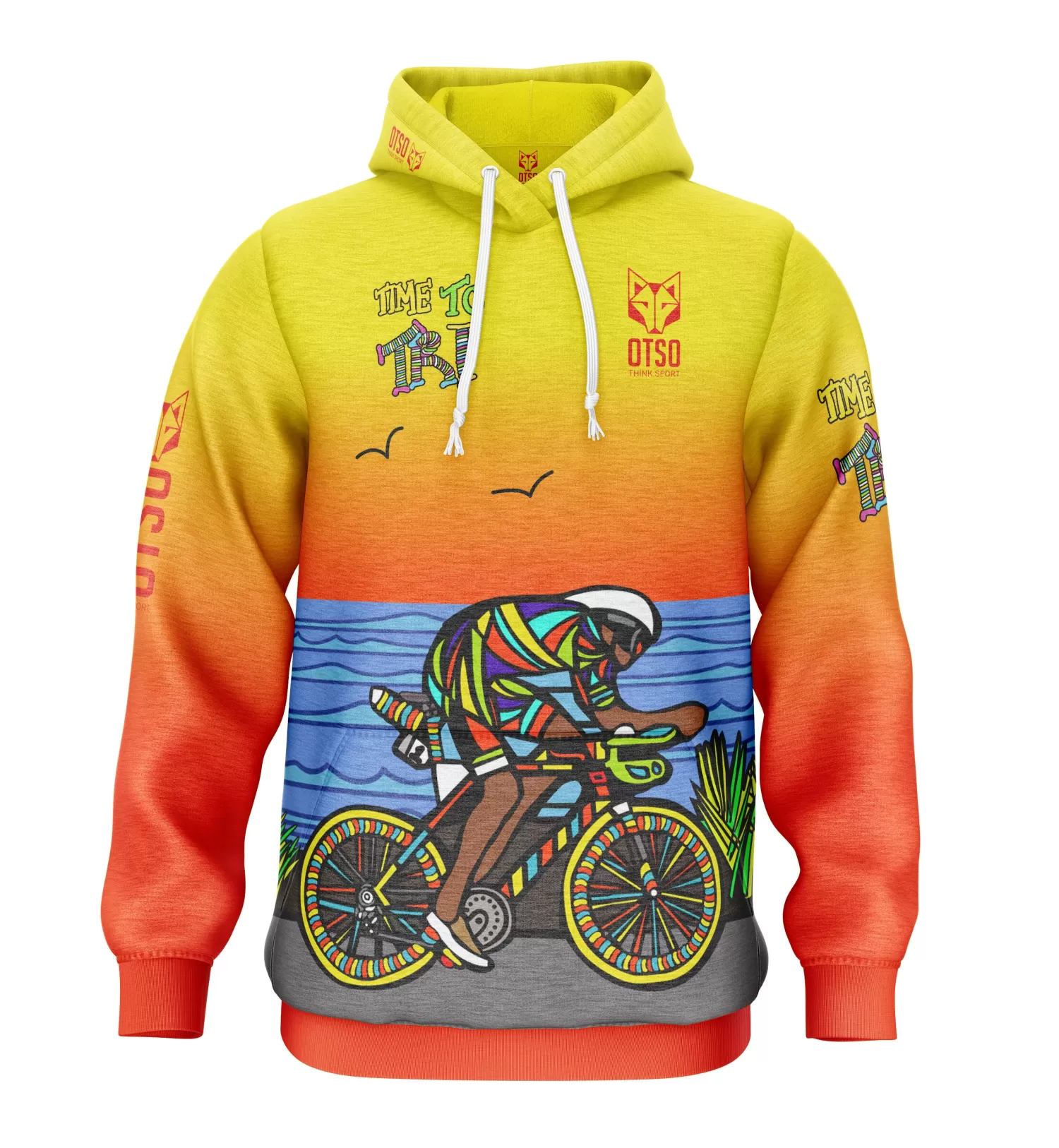 OTSO Hoodies>Hoodie - Time to tri Man Bike