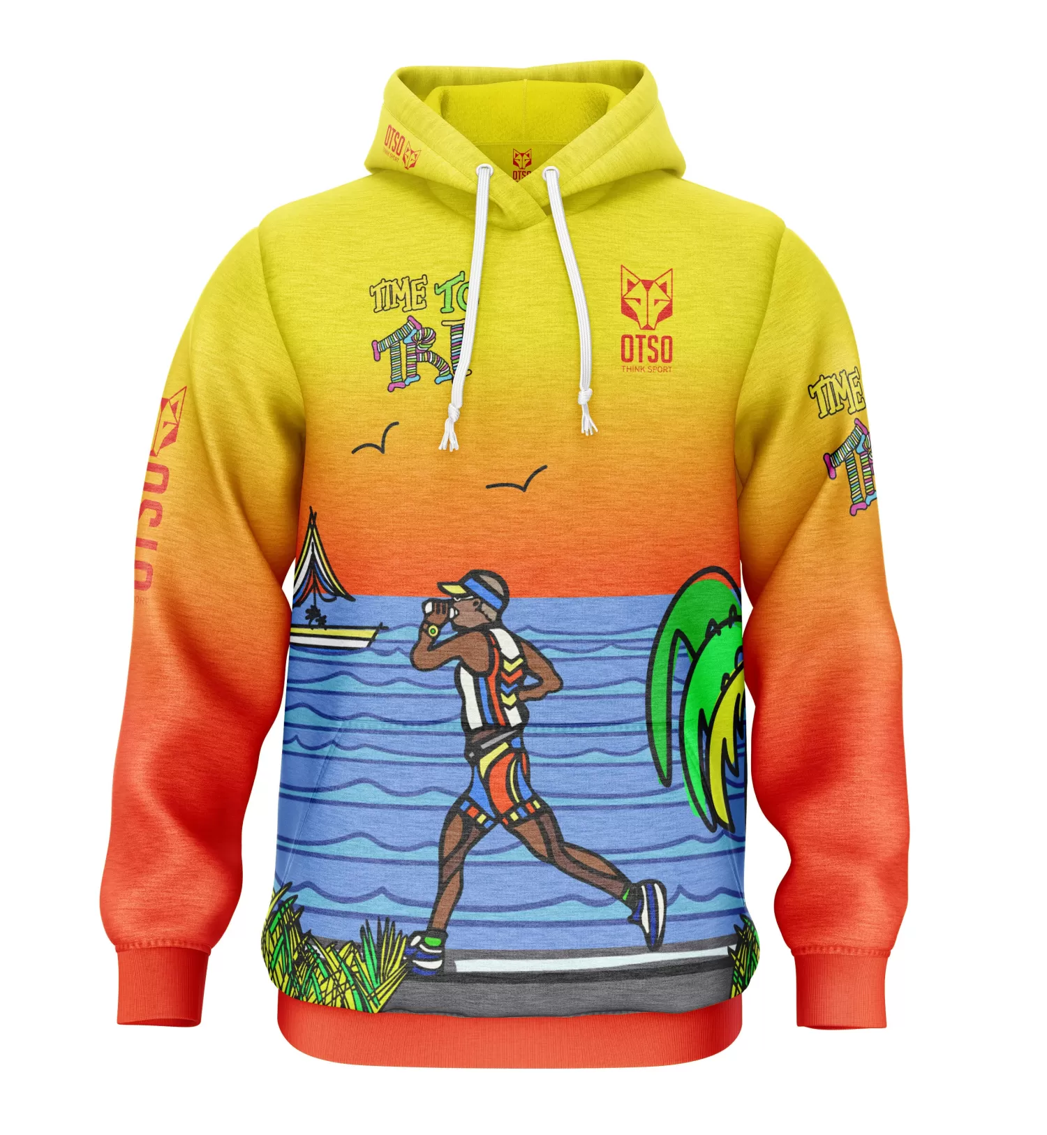 OTSO Hoodies>Hoodie - Time to tri Man Run