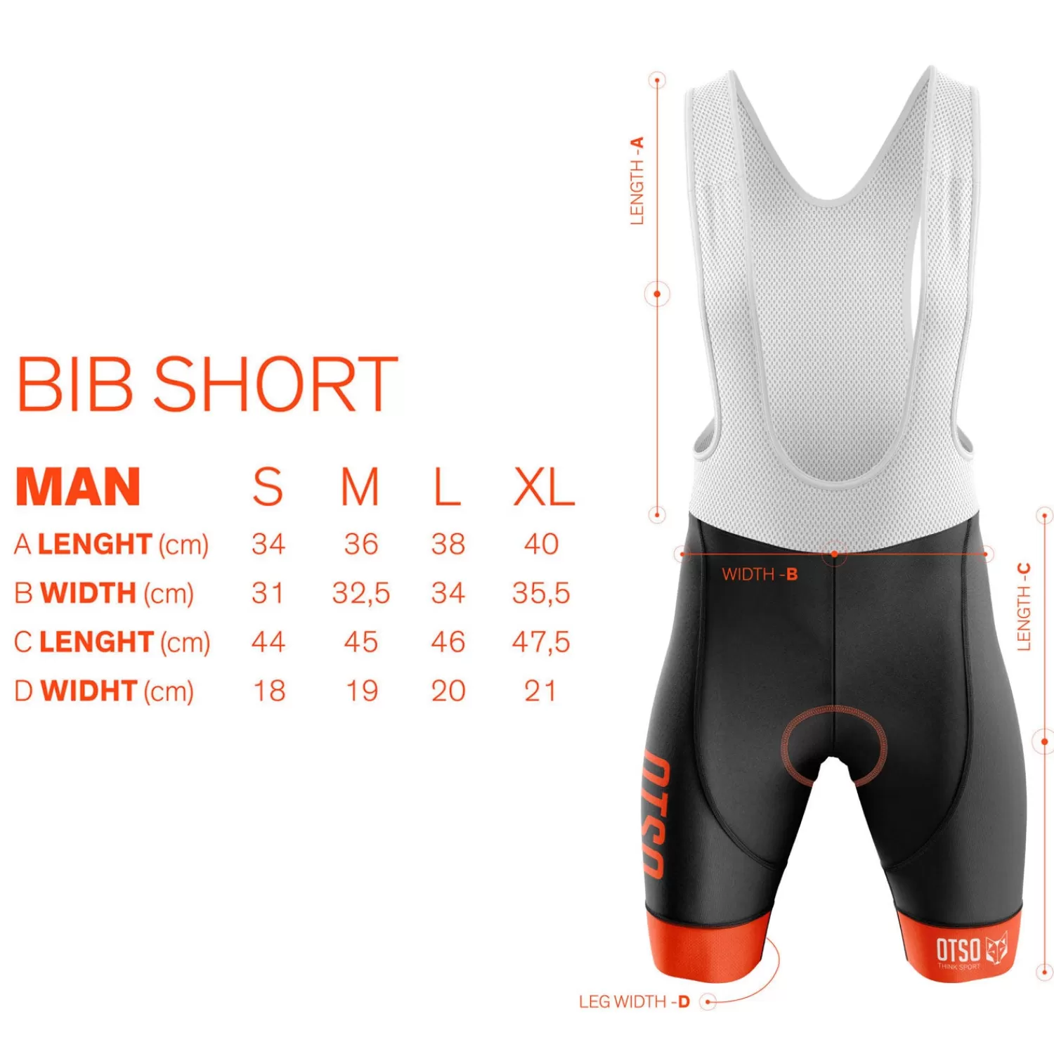 OTSO Men's Bib Shorts>Men's cycling shorts - Foc