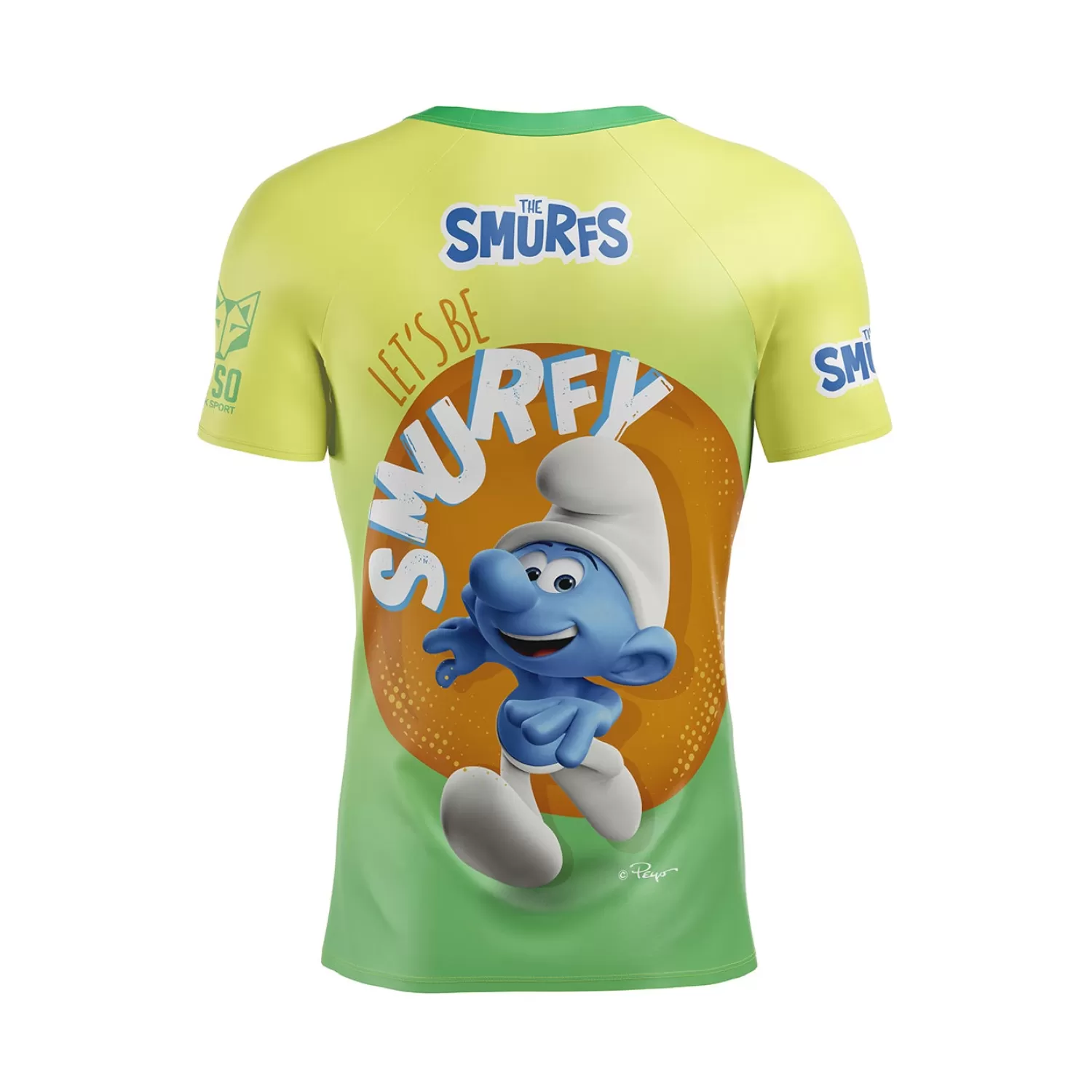 OTSO Men's Short Sleeve Shirts>Men's Short Sleeve Shirt Smurf Running