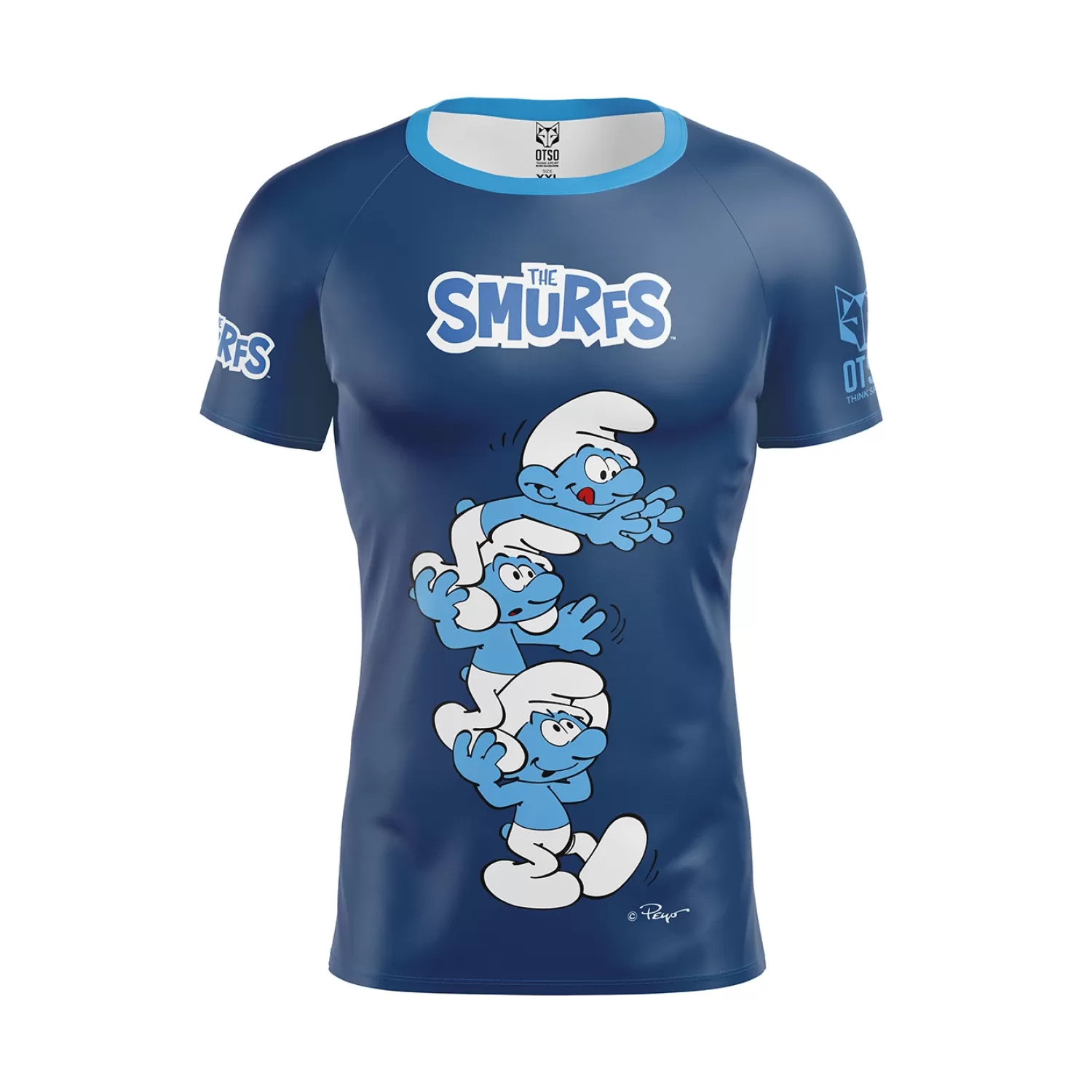 OTSO Men's Short Sleeve Shirts>Men's Short Sleeve Shirt Smurf Tower