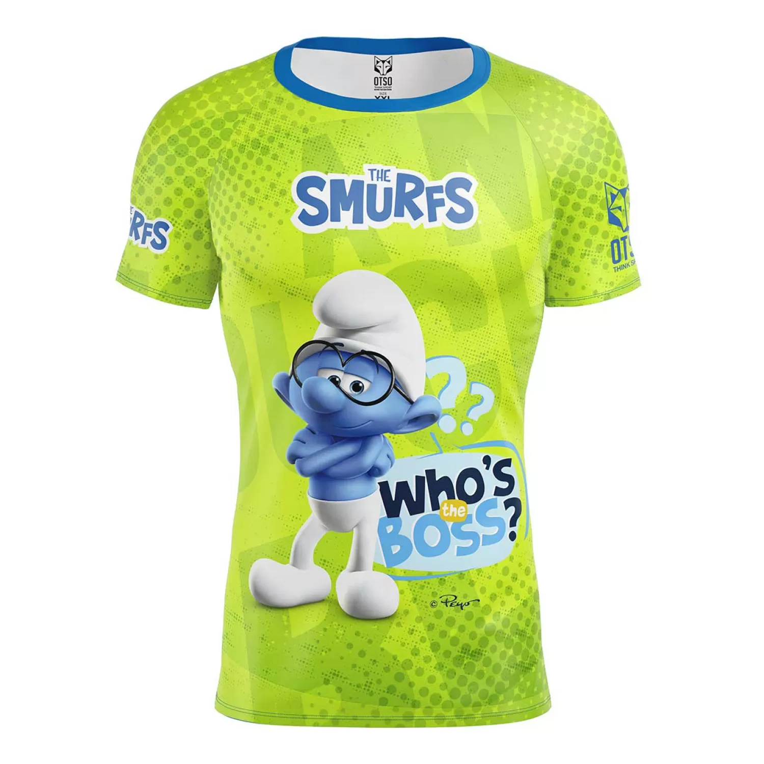 OTSO Men's Short Sleeve Shirts>Men's Short Sleeve Shirt Smurfs Boss