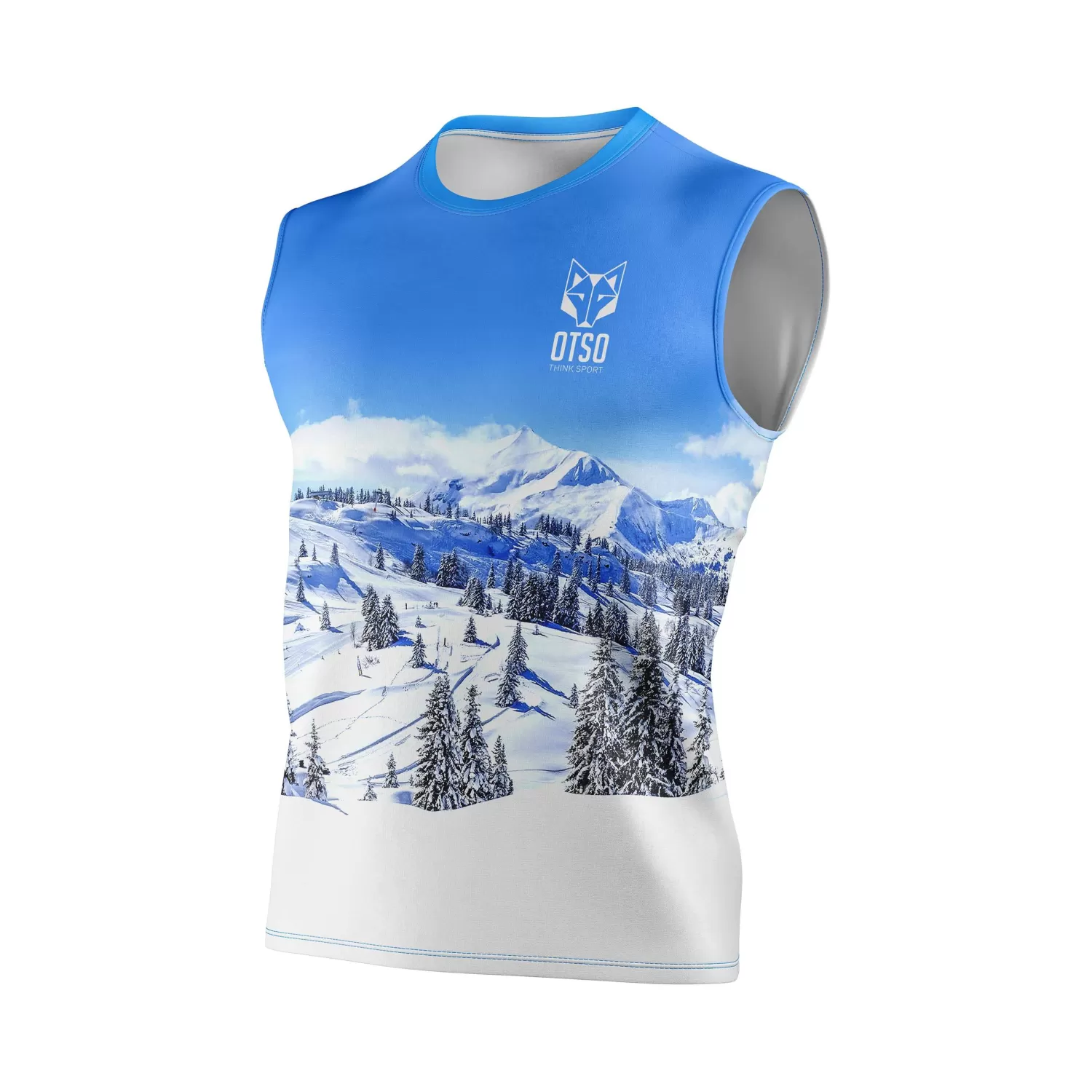 OTSO Men's Tanks>Men's Singlet Snow Forest -