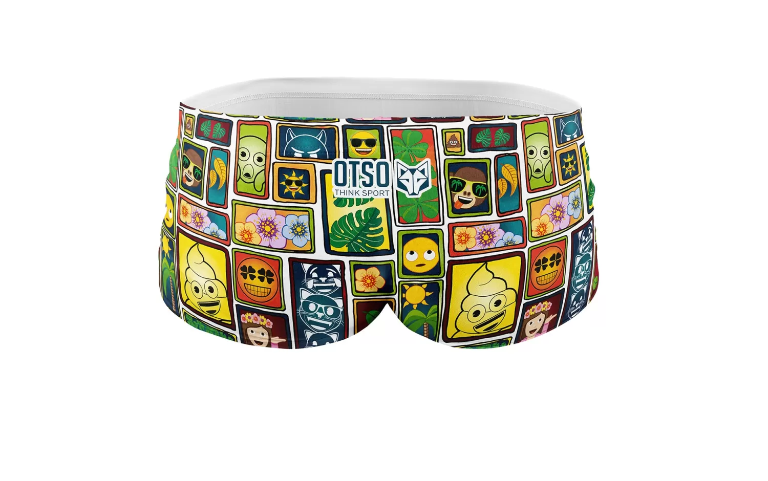 OTSO Men's Trunk Swimsuits>Men's swim trunks - Emoji Portrait