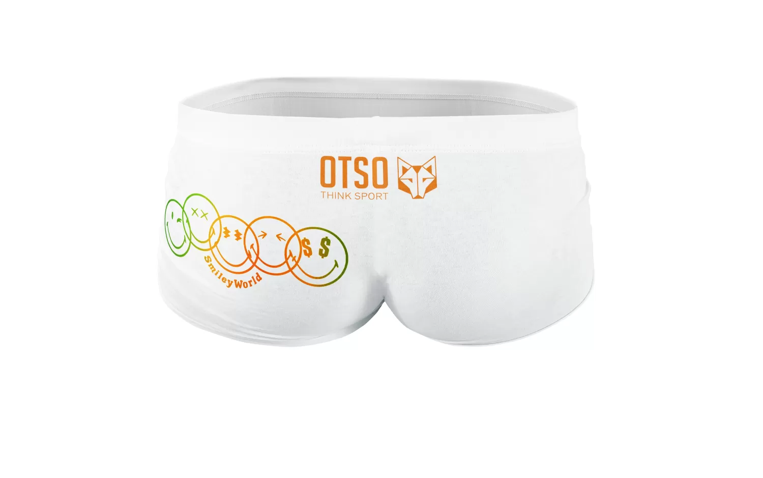 OTSO Men's Trunk Swimsuits>Men's swim trunks - Smiley World Believe