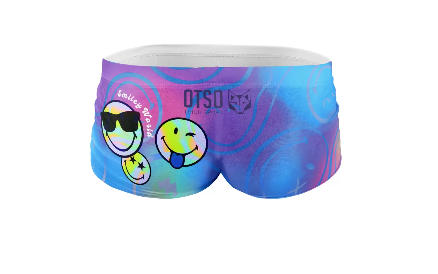 OTSO Men's Trunk Swimsuits>Men's swim trunks - Smiley World Vibes