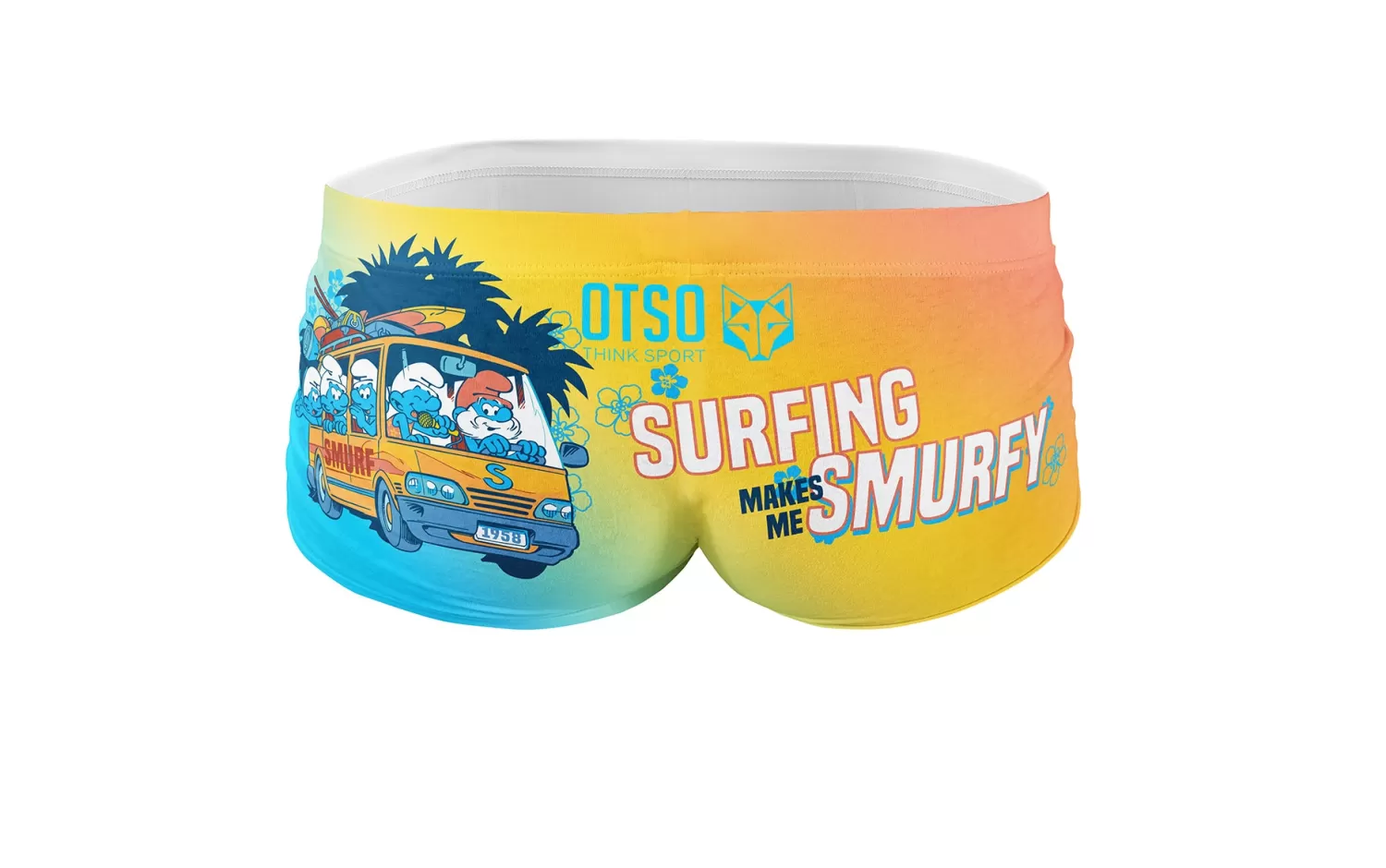 OTSO Men's Trunk Swimsuits>Men's swim trunks - Smurf Smurfing