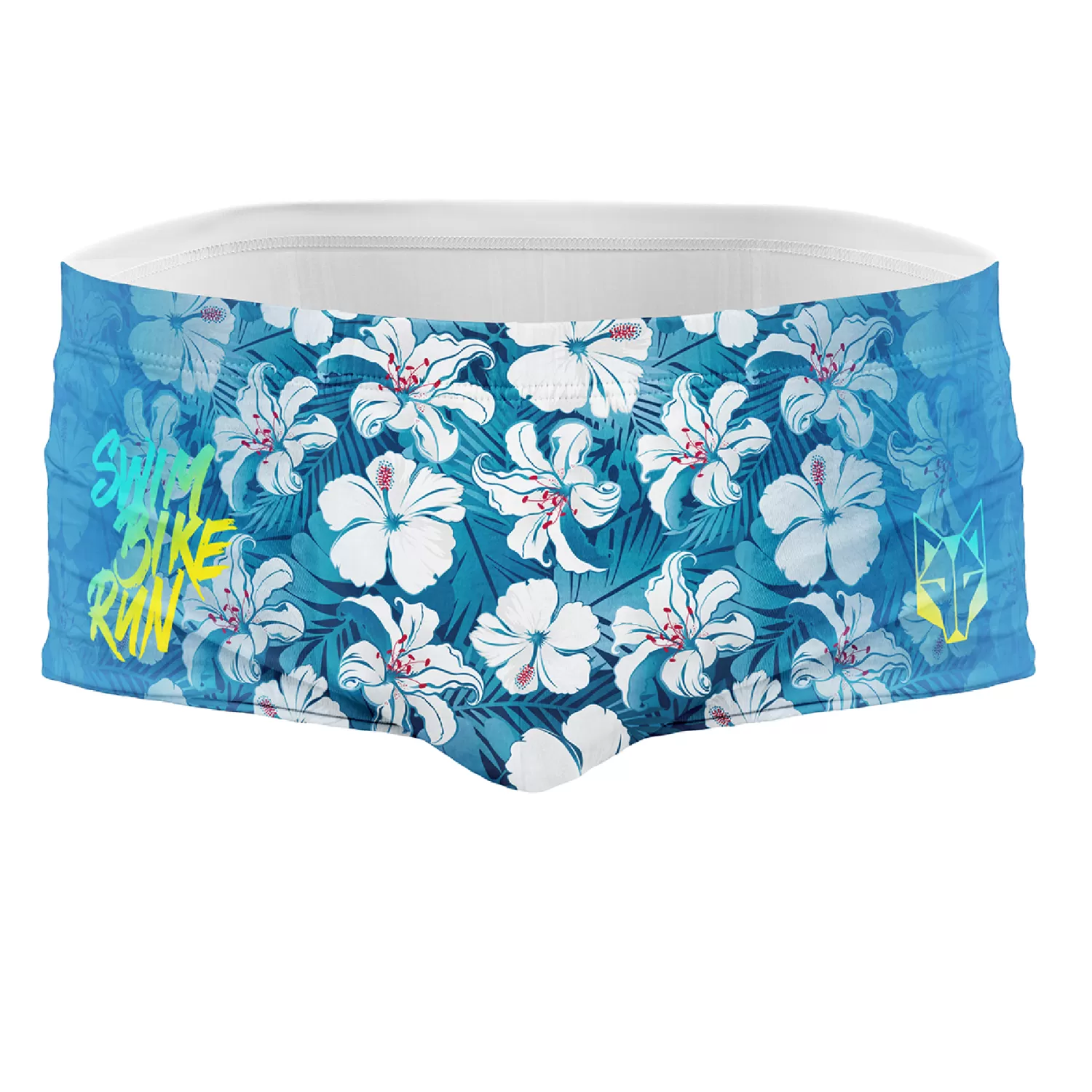 OTSO Men's Trunk Swimsuits>Men's swim trunks - Swim Bike Run Flower