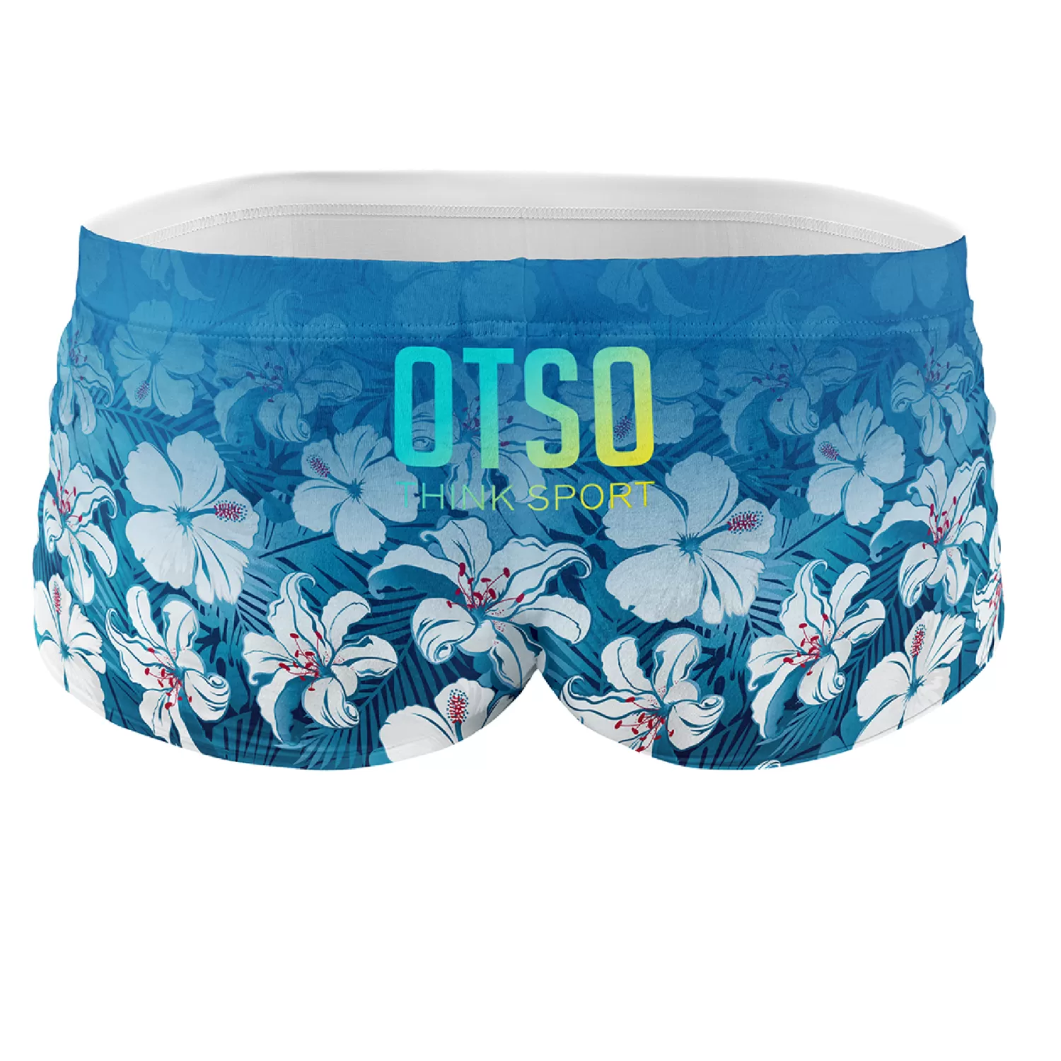 OTSO Men's Trunk Swimsuits>Men's swim trunks - Swim Bike Run Flower