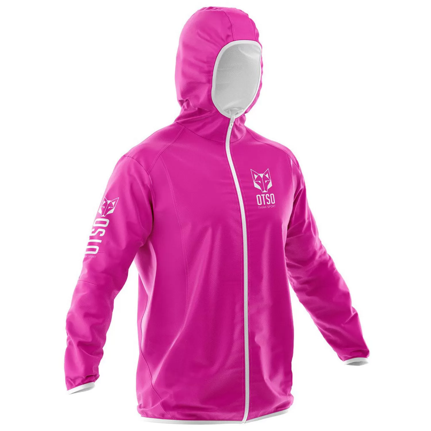 OTSO Waterproof Jackets>Waterproof Jacket - Fluo Pink & White