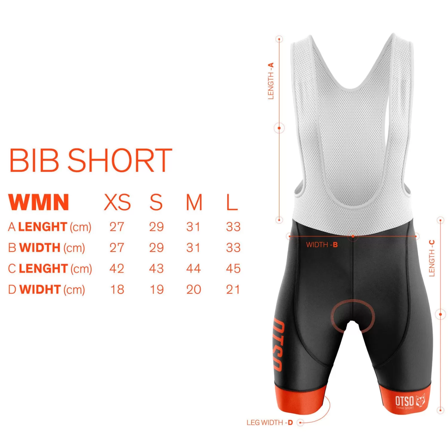 Women OTSO Women's Bib Shorts>Women's cycling shorts - Black