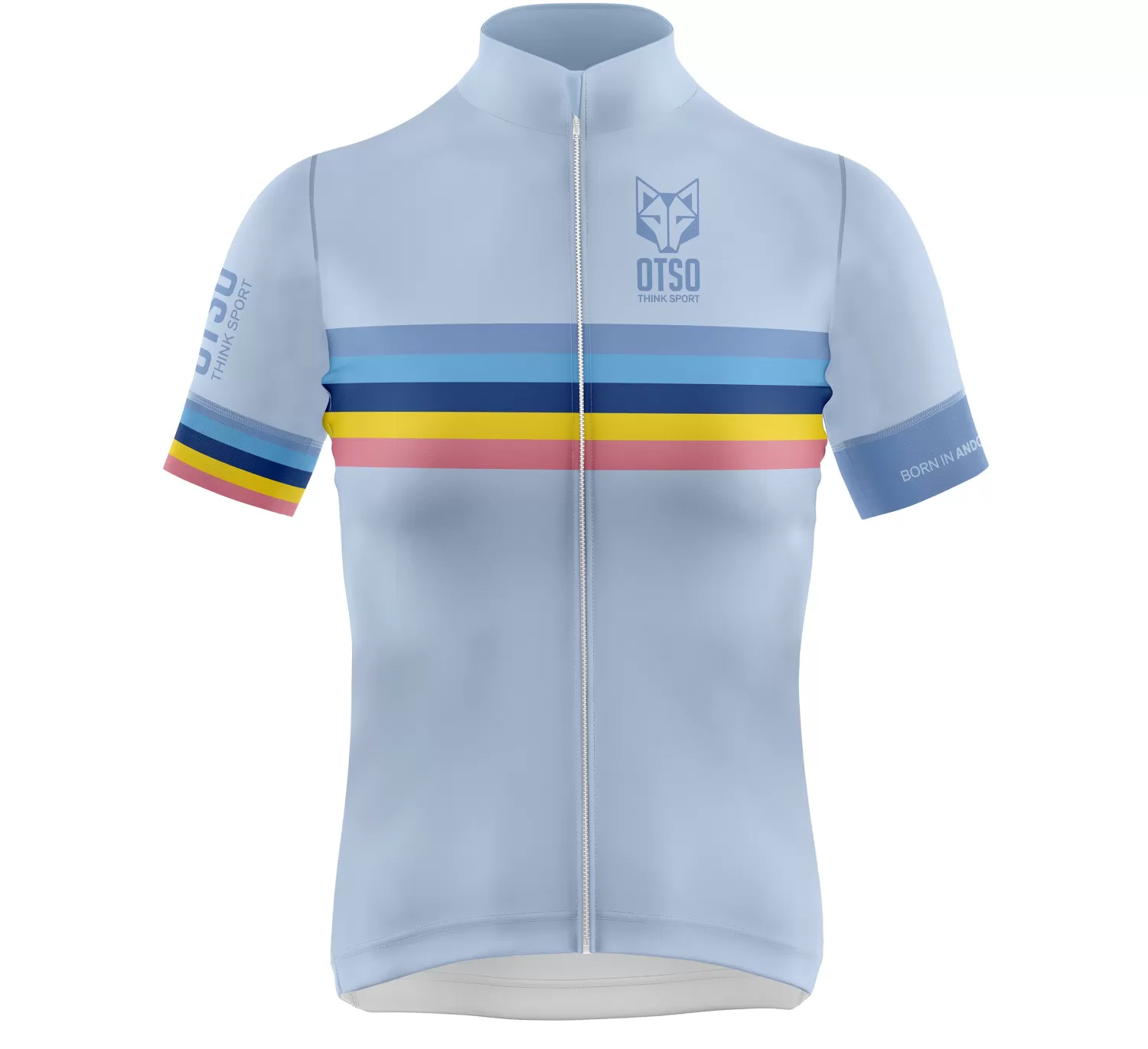 Women OTSO Women's Cycling Jerseys>WOMEN'S SHORT SLEEVE CYCLING JERSEY STRIPES TURQUOISE -