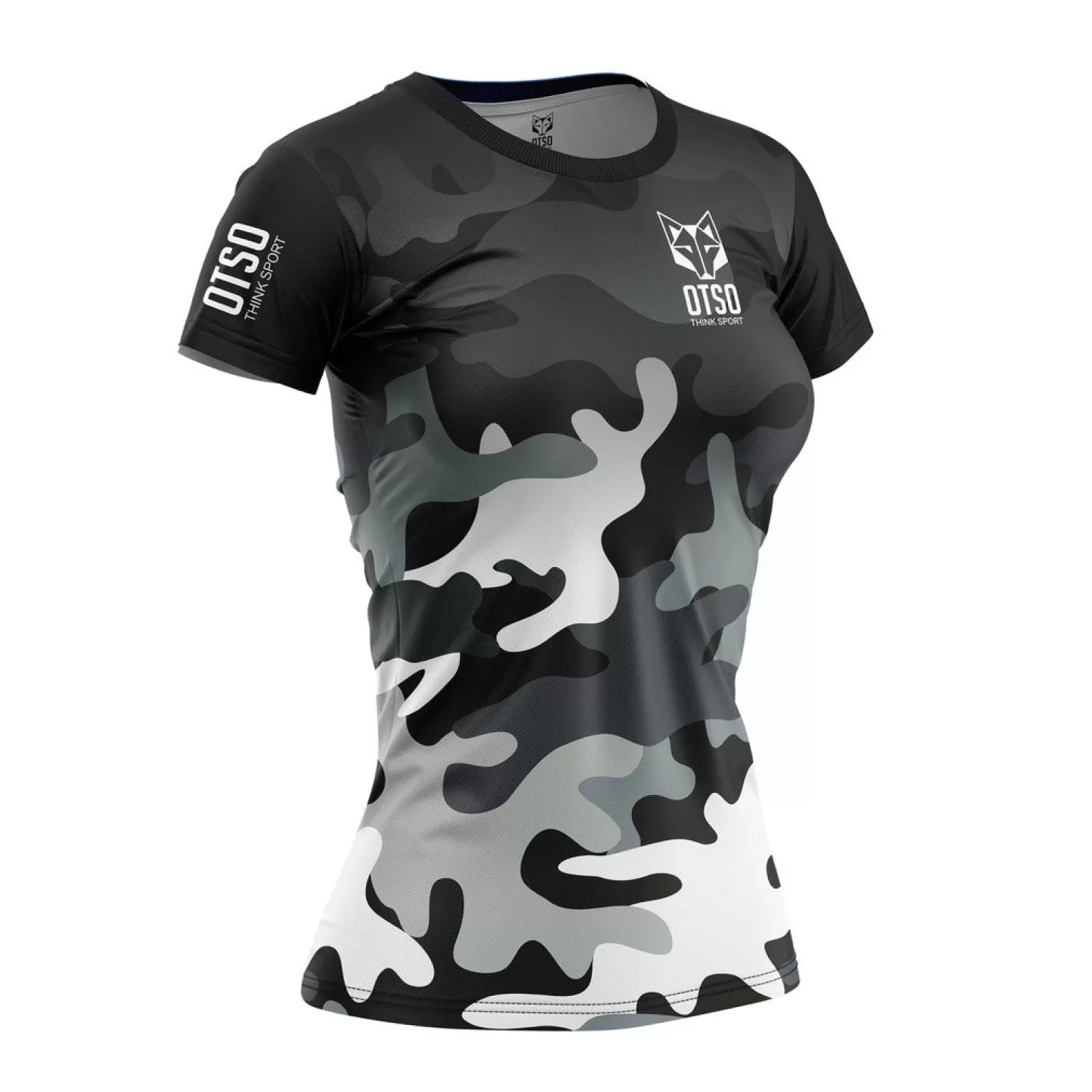 Women OTSO Women's Short Sleeve Shirts>Women's Short Sleeve Shirt Camo Blue -