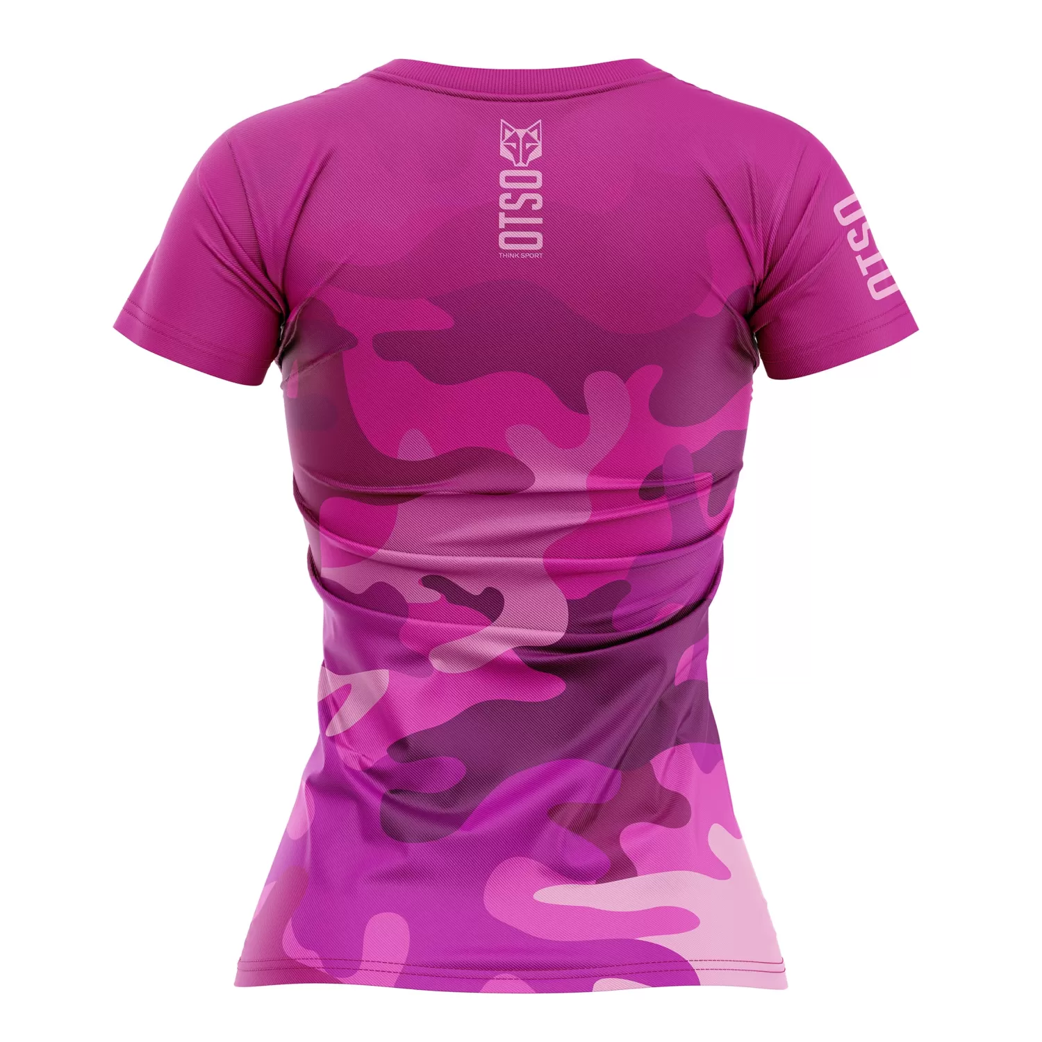 Women OTSO Women's Short Sleeve Shirts>Women's Short Sleeve Shirt Camo Pink -