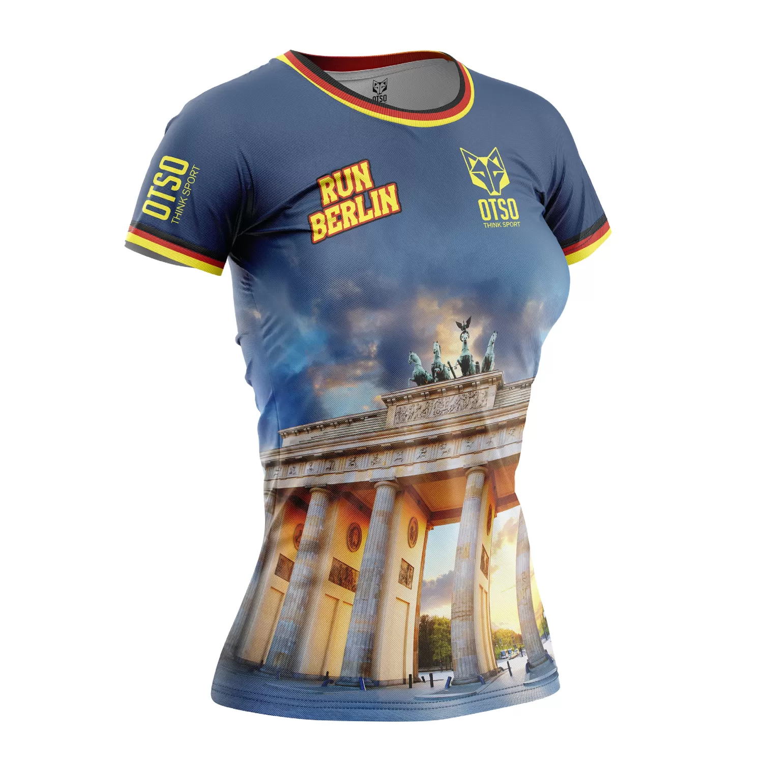 Women OTSO Women's Short Sleeve Shirts>Women's Short Sleeve Shirt Run Barcelona -