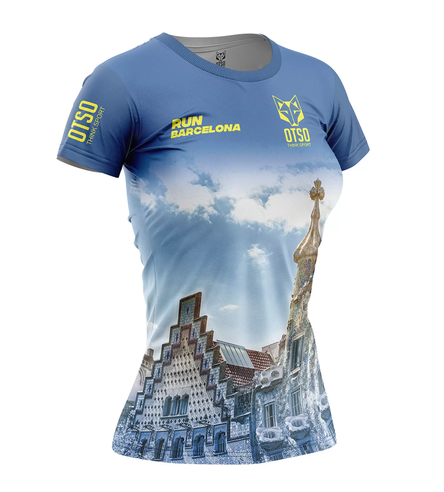 Women OTSO Women's Short Sleeve Shirts>Women's Short Sleeve Shirt Run Barcelona -