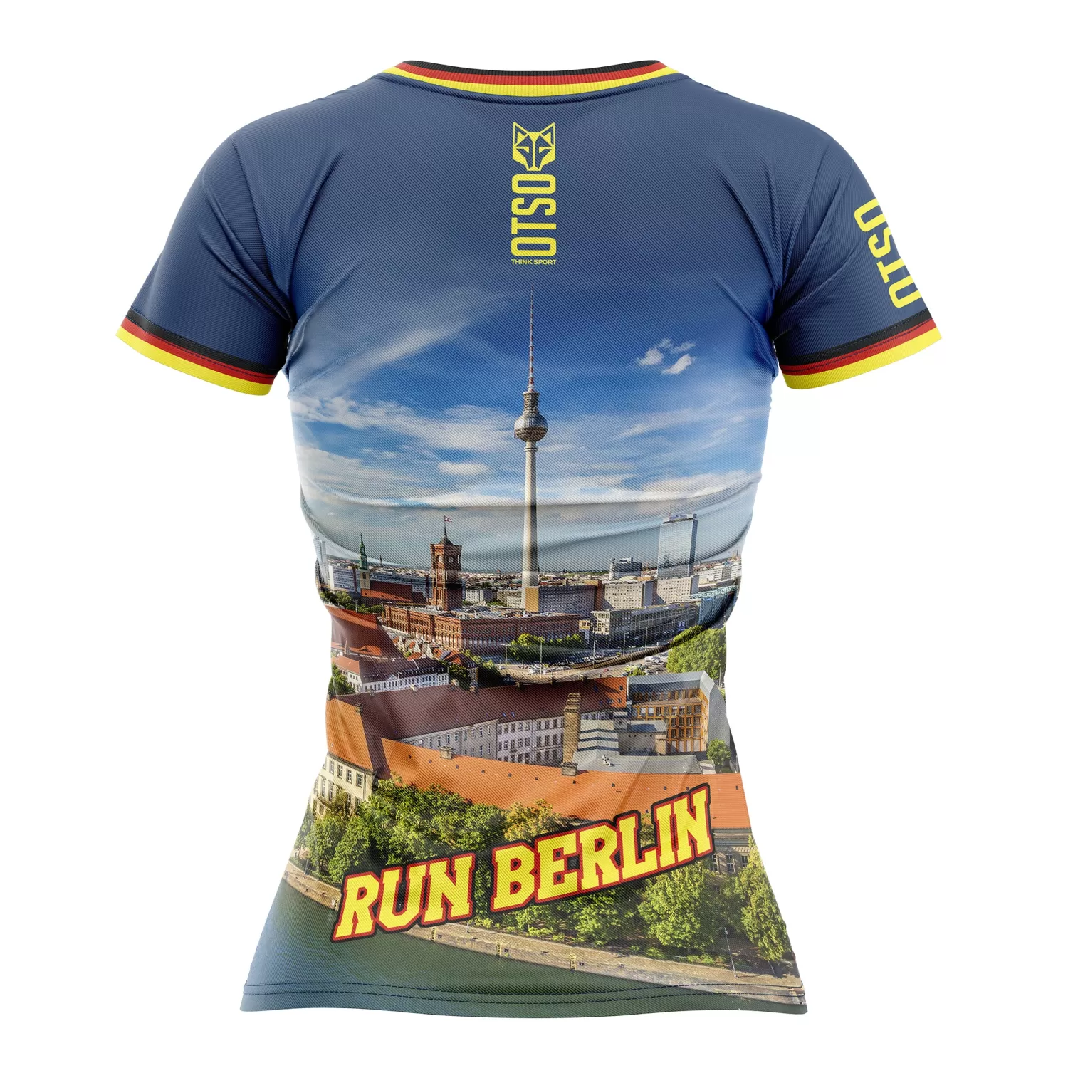 Women OTSO Women's Short Sleeve Shirts>Women's Short Sleeve Shirt Run Barcelona -