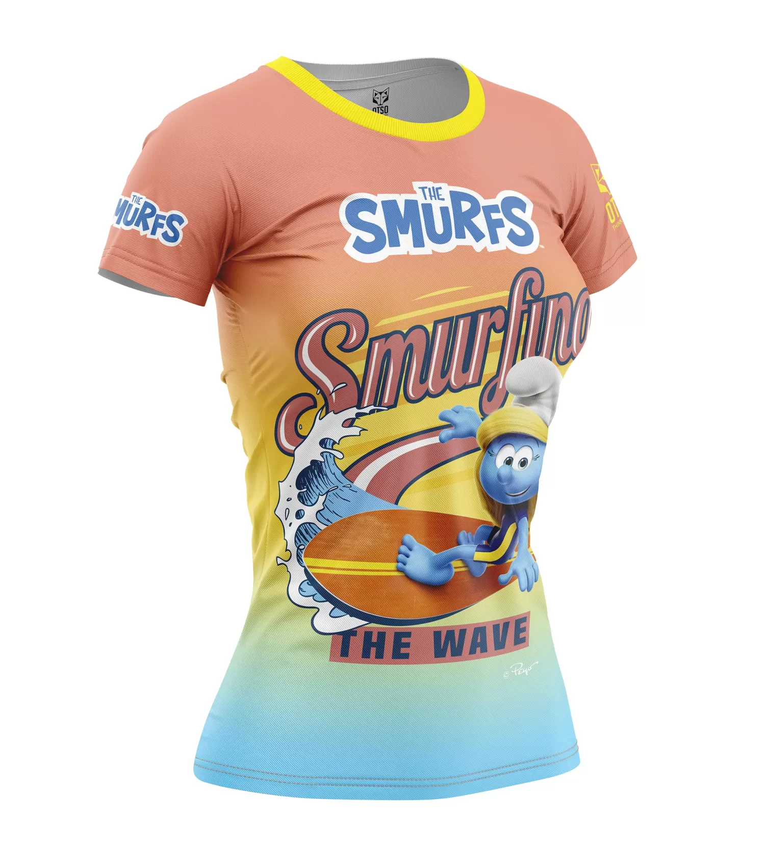 Women OTSO Women's Short Sleeve Shirts>Women's Short Sleeve Shirt Smurf Smurfing