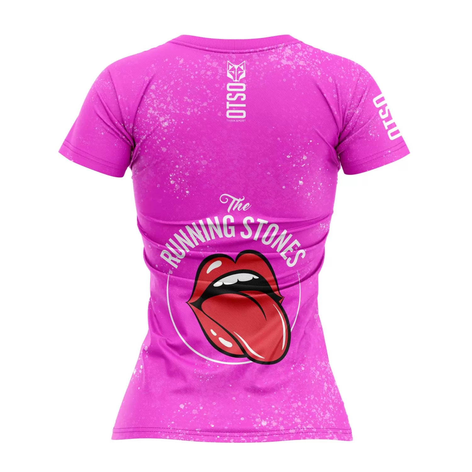 Women OTSO Women's Short Sleeve Shirts>Women's short sleeve t-shirt - Running Stones Pink