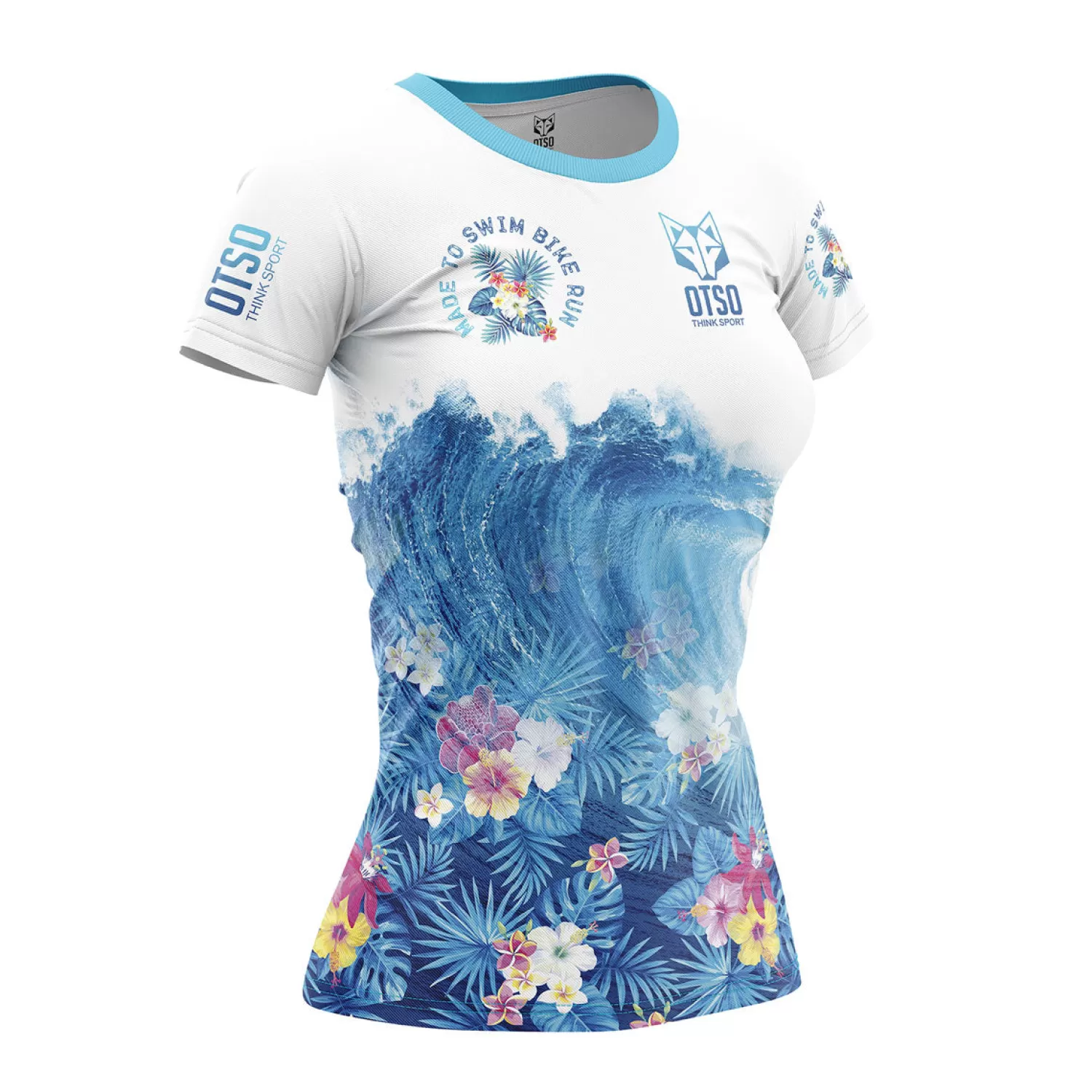 Women OTSO Women's Short Sleeve Shirts>Women's short sleeve t-shirt - Swim Bike Run Wave