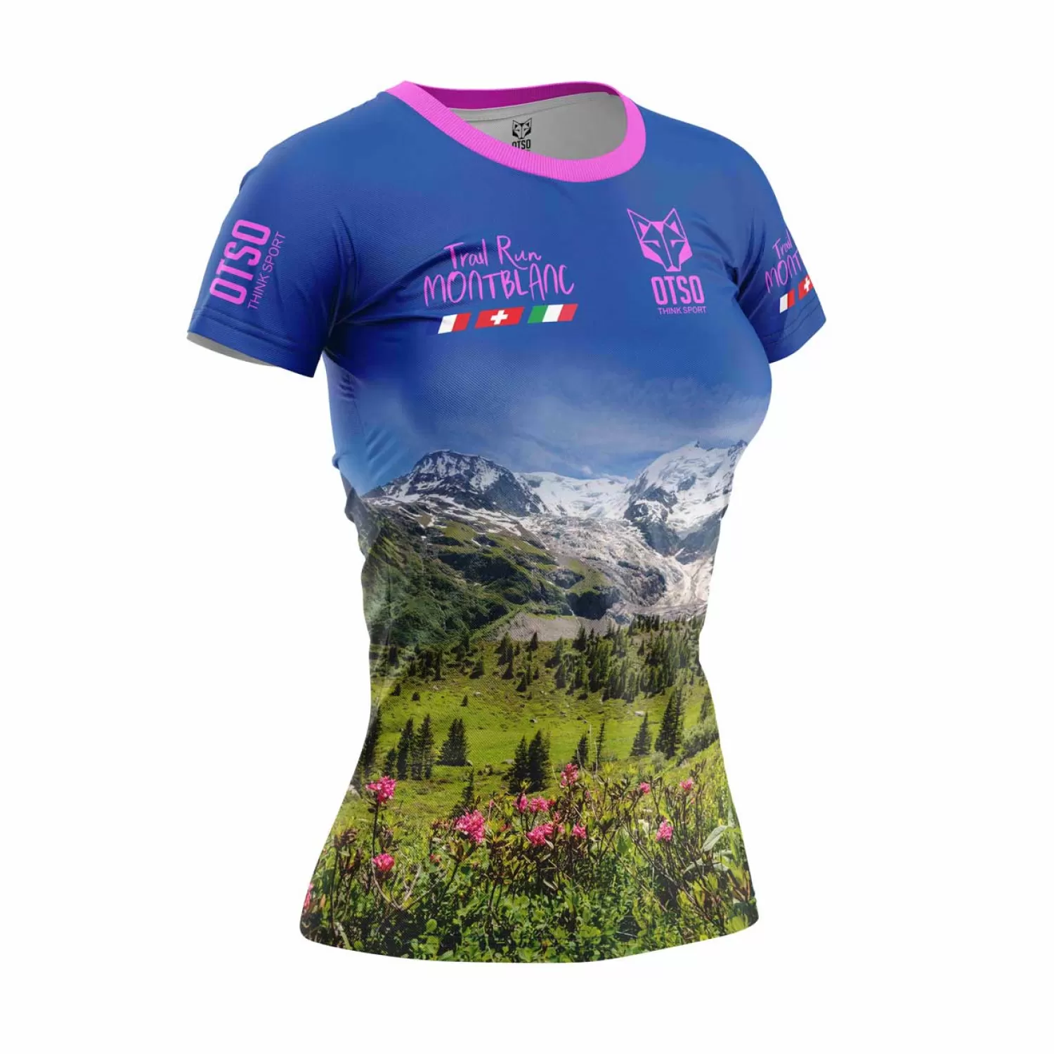 Women OTSO Women's Short Sleeve Shirts>Women's short sleeve t-shirt - Trail Run Montblanc 2023 (Outlet)