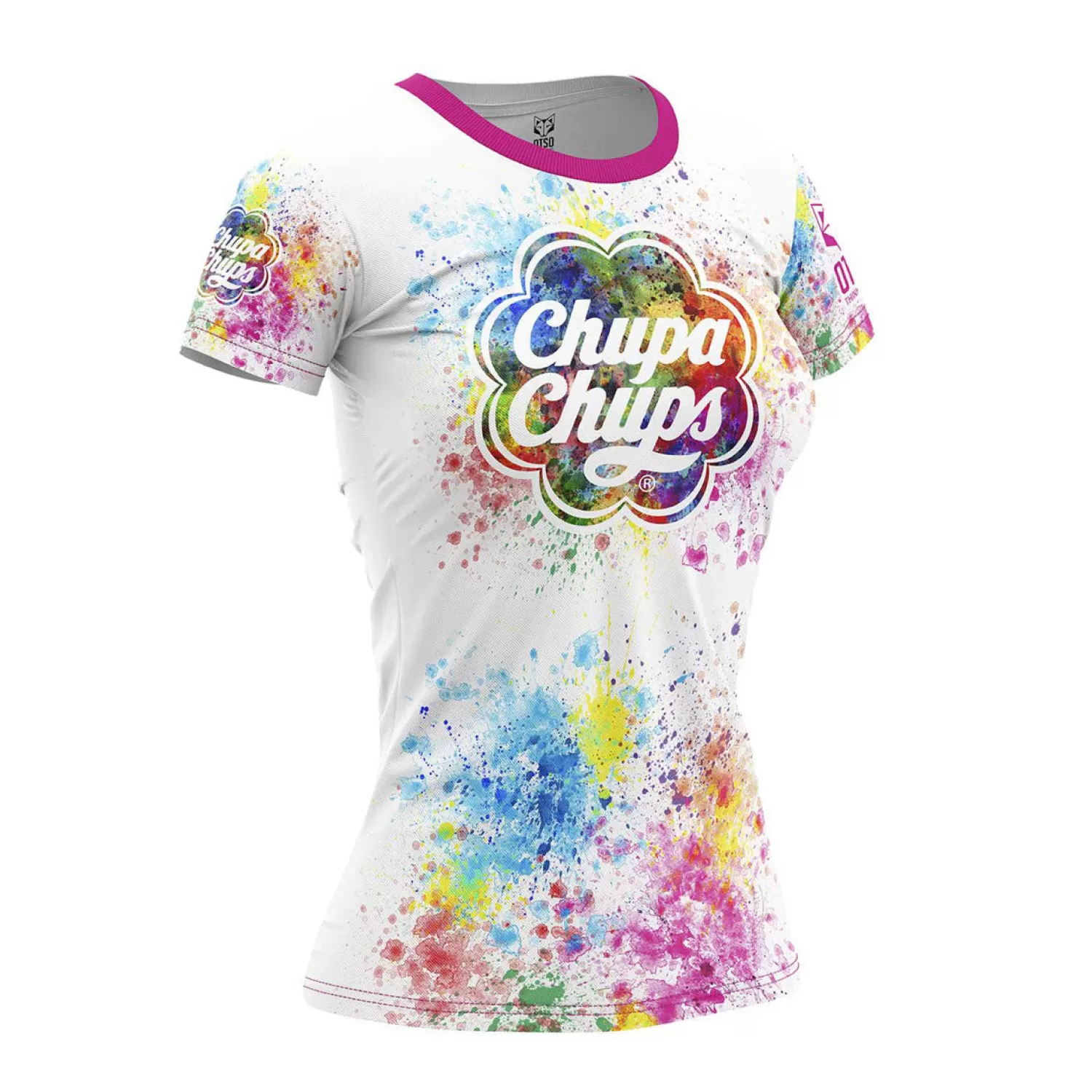 Women OTSO Women's Short Sleeve Shirts>Women's Short Sleeve T-shirt Chupa Chups Paint