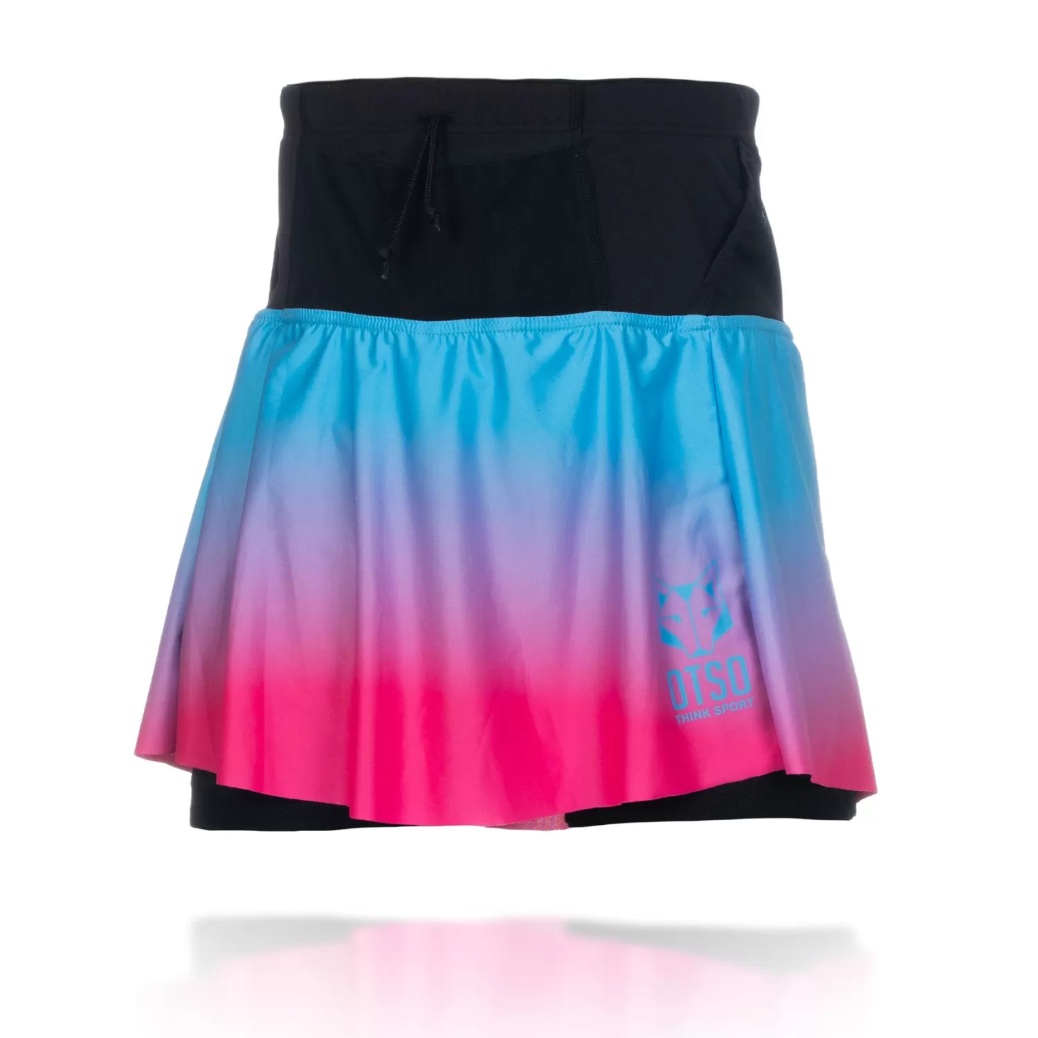 OTSO Running Skirts>Women's Skirt - Light Blue & Fluo Pink