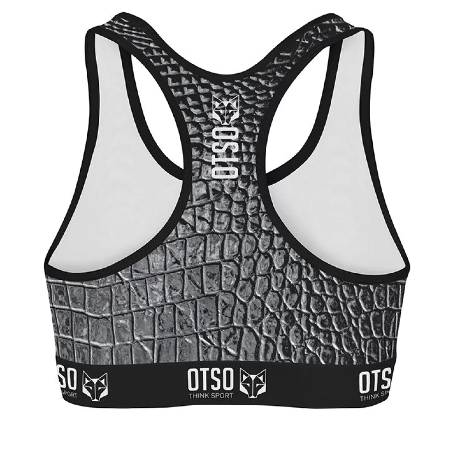 OTSO Tops>Women's Sports Top Black Snake